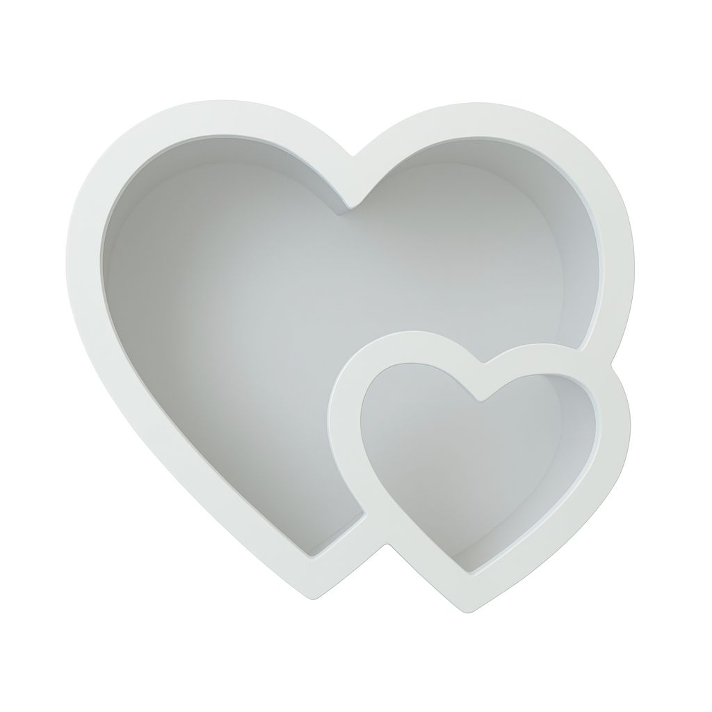 12" x 10.5" x 4" WHITE DOUBLE HEART BOX WITH LID, reg $12.99