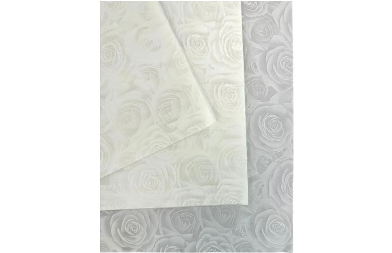 20 PIECES FLOWER PAPER WHITE WITH FLOWERS