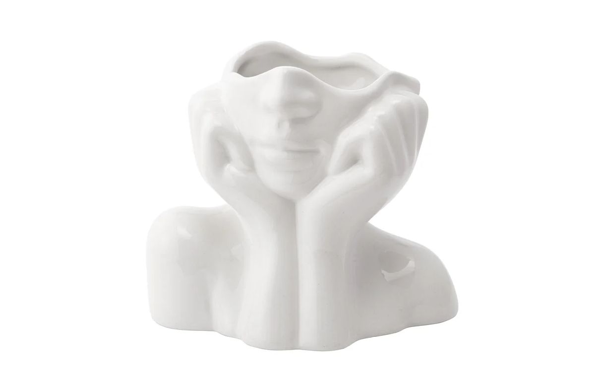 3.25" L x 2.5" W x 5.25" H Hands on Chin Planter, reg $18.99