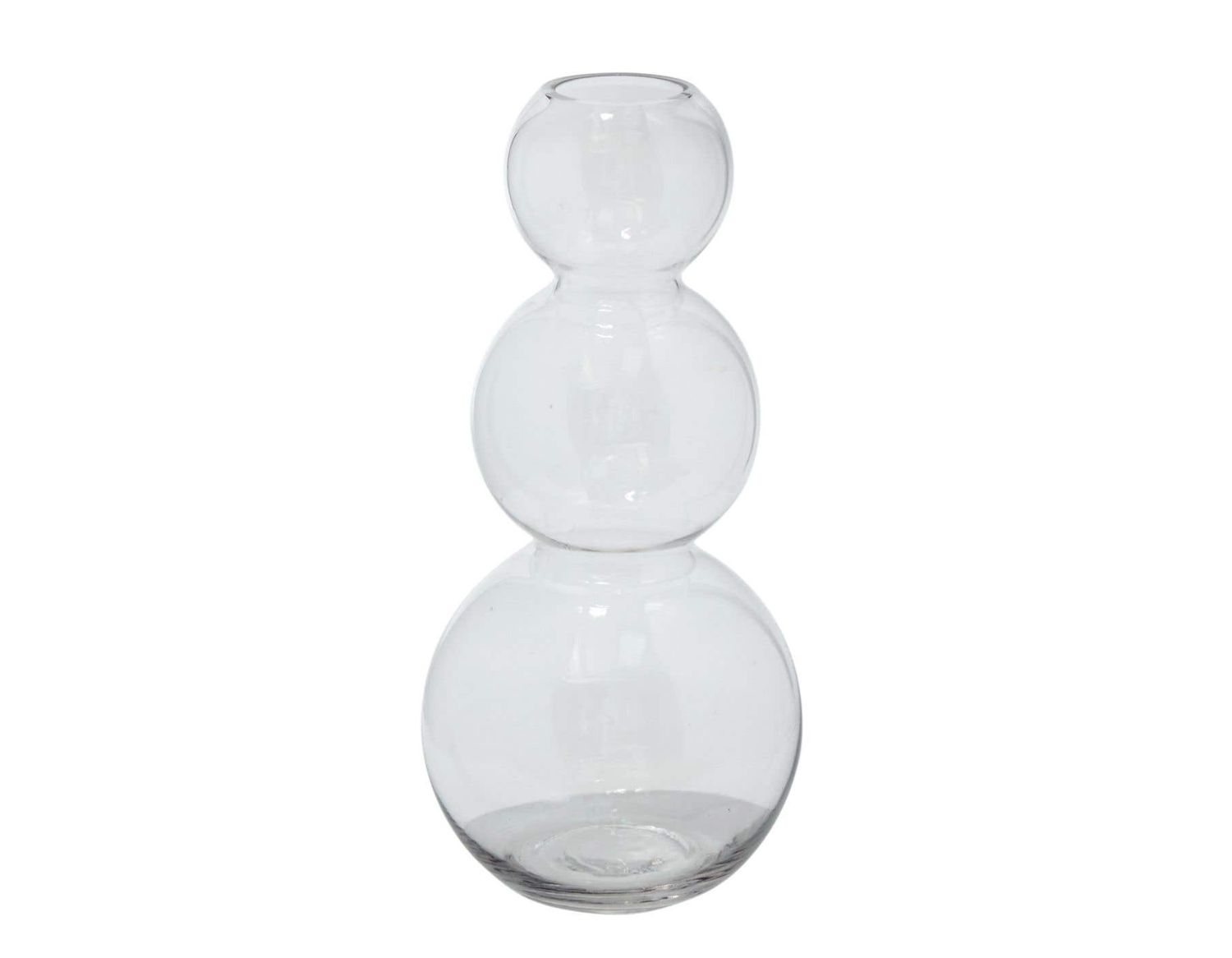 40% off was $22 now 13.19. 13”H X 5.75” CLEAR GLASS TREBLE STACKED VASE