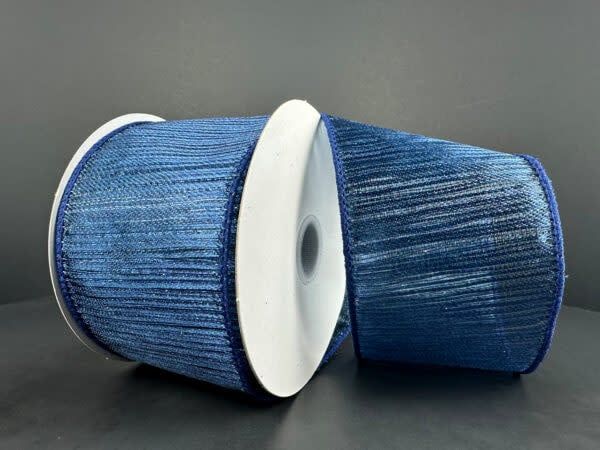 2.5" X 10 YDS NAVY MET SHEER RIBBON, reg $8.99