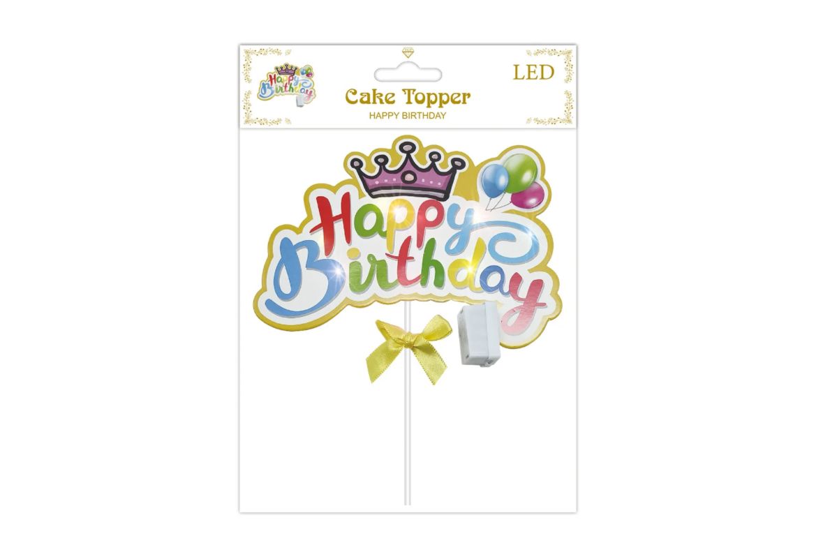 LED “HAPPY BIRTHDAY” CAKE TOPPER