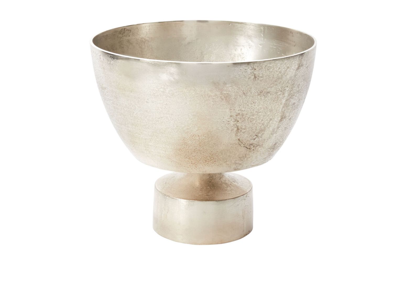 13.75”H X 15.75” METAL SILVER MORELAND COMPOTE