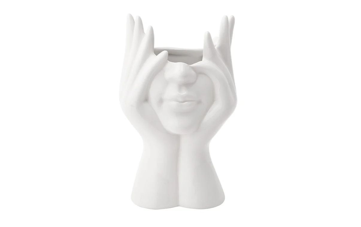 2.5" L x 1.75" W x 5" H Hands Covering Eyes Planter