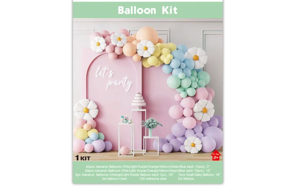 PASTELS WITH FLOWERS LATEX BALLON KIT MIX