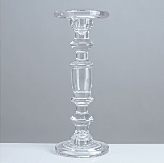 11.5”H X 4.5” CRYSTAL GLASS CANDLEHOLDER FOR PILLAR AND/OR TAPER