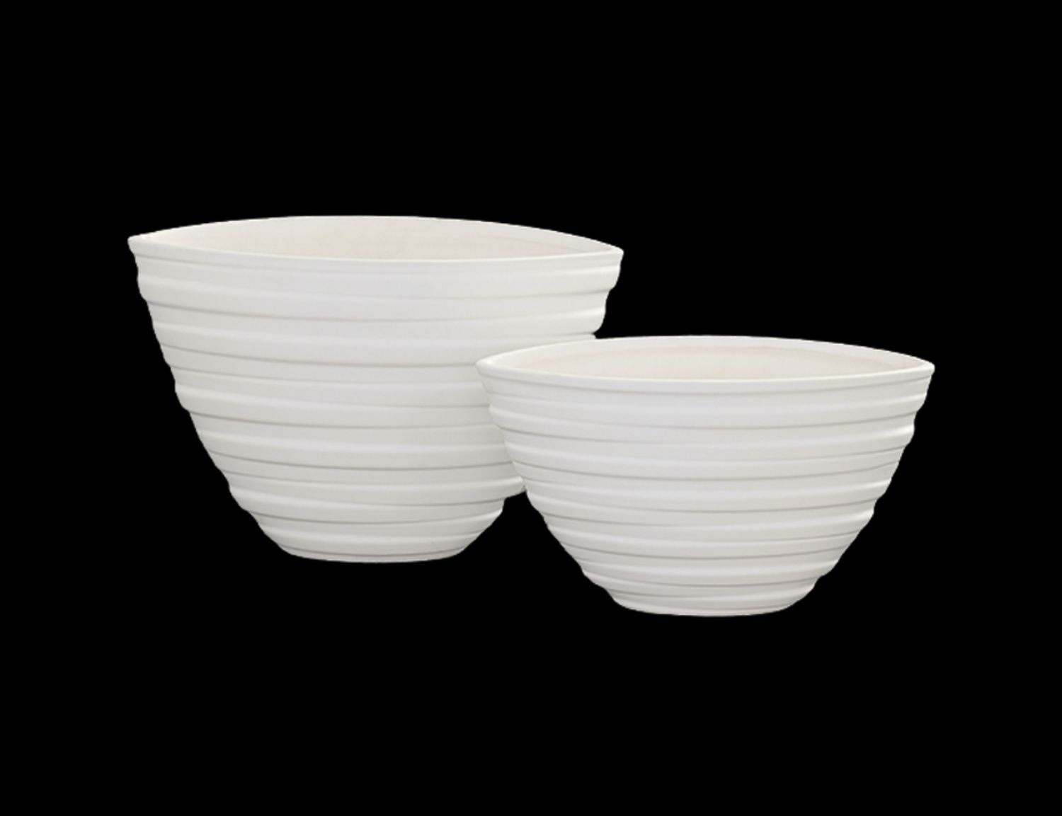 9.75"H X 14.5" X 8" LARGE Ceramic Oval Vase with Embossed Banded Pattern Design Body Set (price per size, box has assortment)