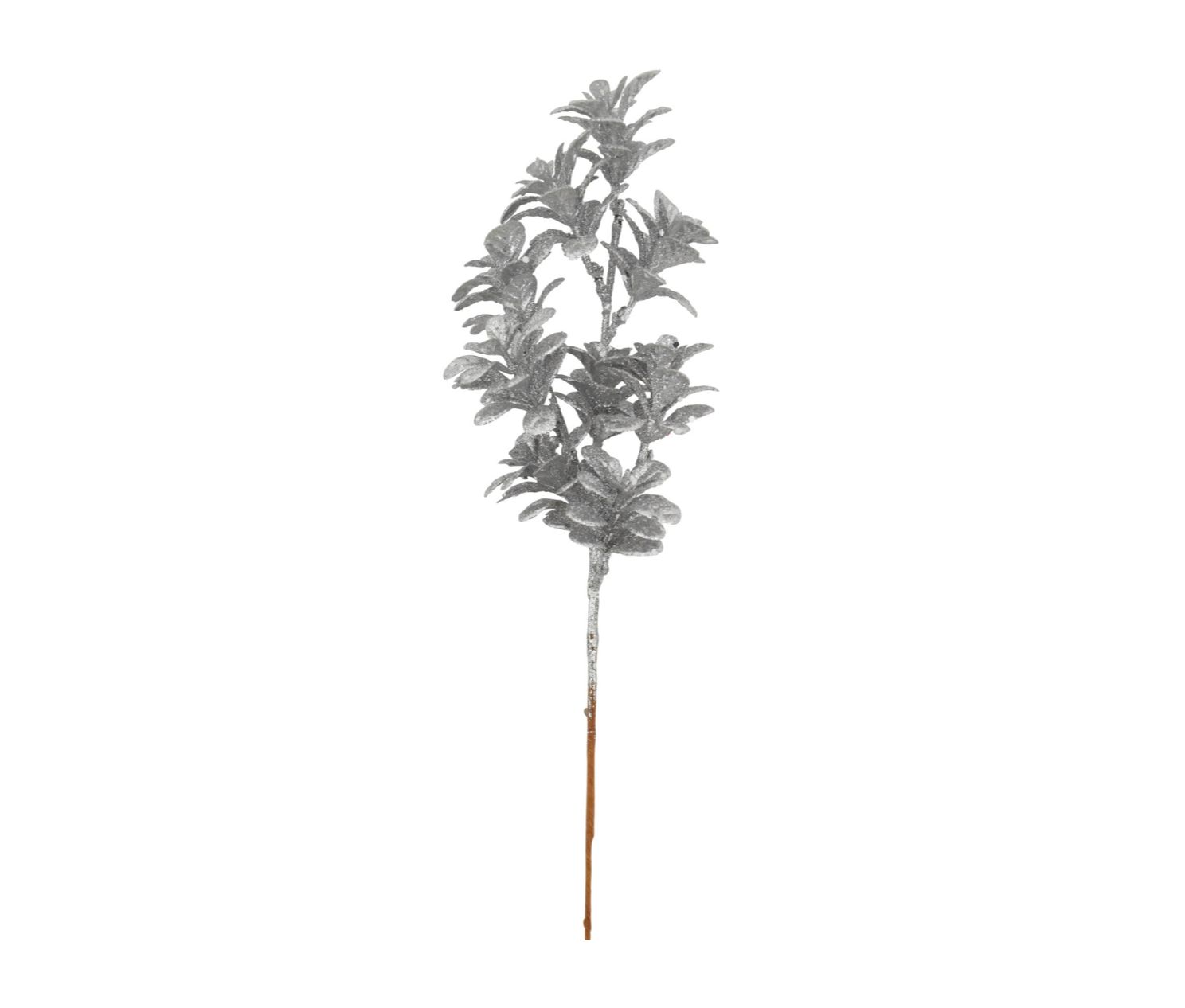 14"h GLITTER BOXWOOD PICK SILVER CHRISTMAS