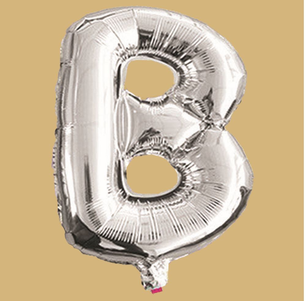 32"SILVER FOIL BALLOON LETTER B, REG $2.99
