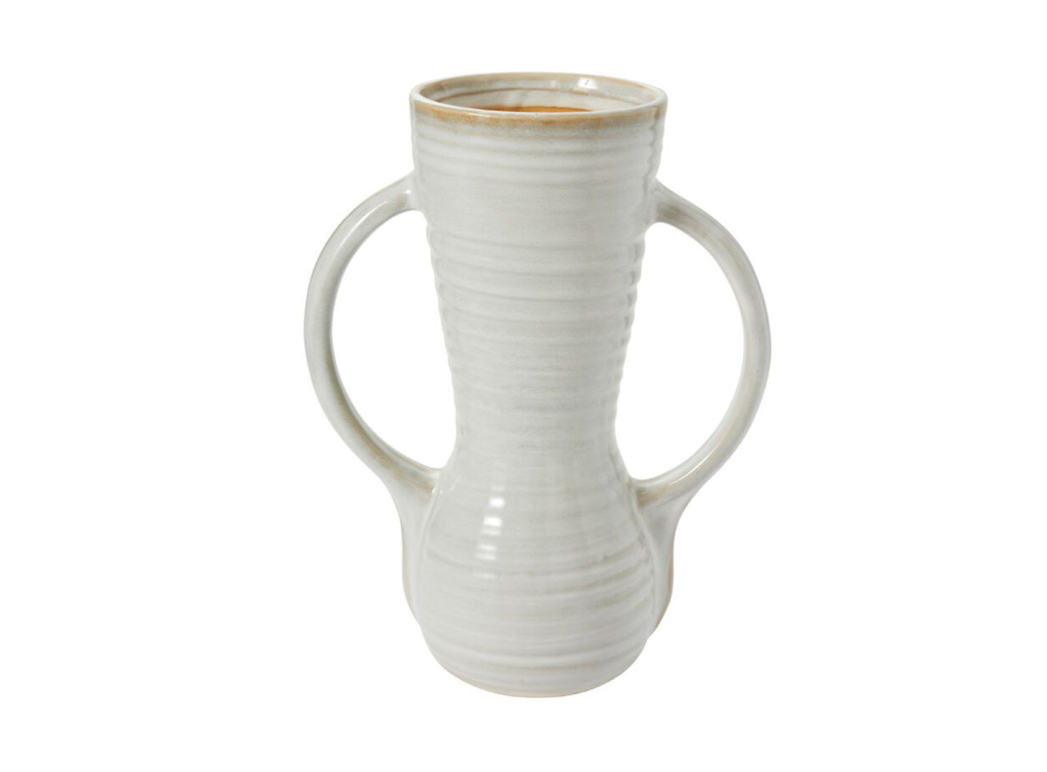 17.25”H X 7” X 13.25” OFF WHITE CERAMIC TELFAIR VASE