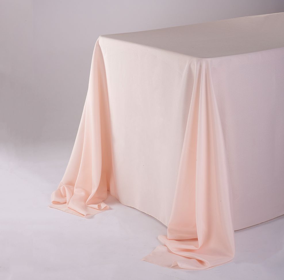 90" X 132" BLUSH RECTANGLE TABLE CLOTH