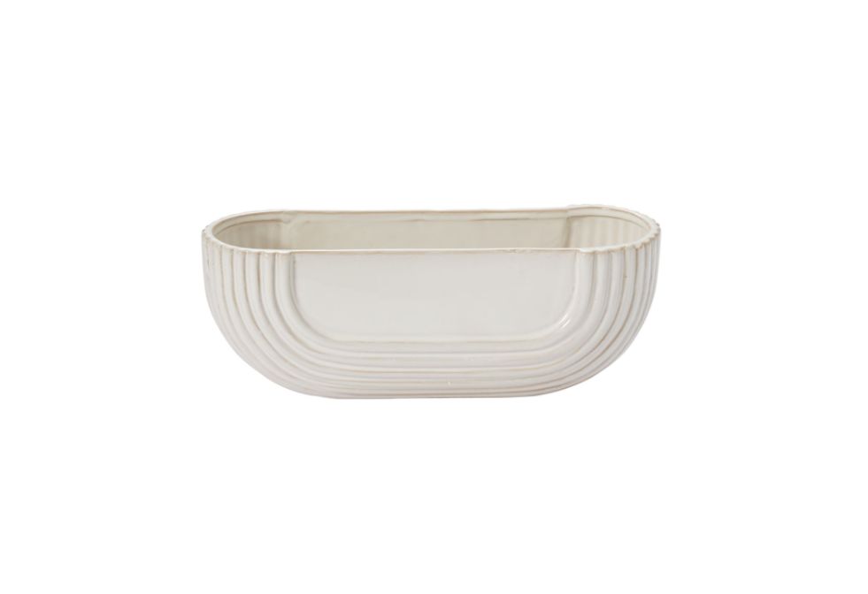 4.5”H X 12” X 4.5” WHITE CERAMIC EOS COLLECTION