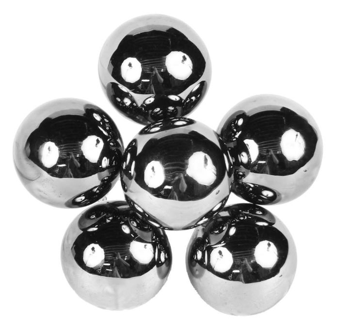 40mm SHINY SILVER GLASS CHRISTMAS BALLS (SOLD IN PACKS OF 36 BALLS)