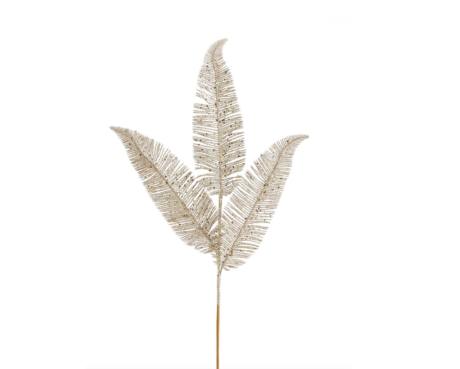 CHAMPAGNE GLITTER FERN BRANCH