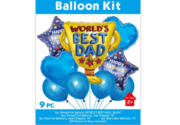 “WORLDS BEST DAD” MYLAR BALLOON KIT