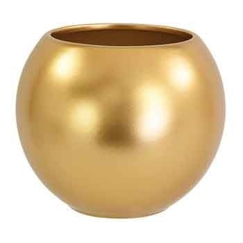 6”H X 6.5”D (OPEN 4”) GOLD CERAMIC BUBBLE/FISH BOWL MATTE FINISH