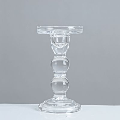 6.1”H X 3.1”  CRYSTAL GLASS CANDLEHOLDER FOR PILLAR AND/OR TAPER