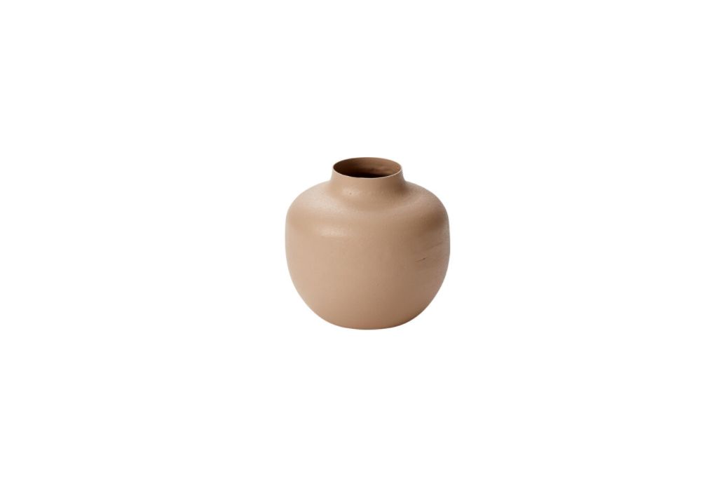 3.75”H X 4” TAN METAL PIEDMONT BUDVASE