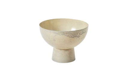 5"h x 7" OFF WHITE METAL ISABELLA COMPOTE