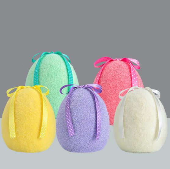 7.5”H X 6.75” PLUSH FURRY EASTER EGGS