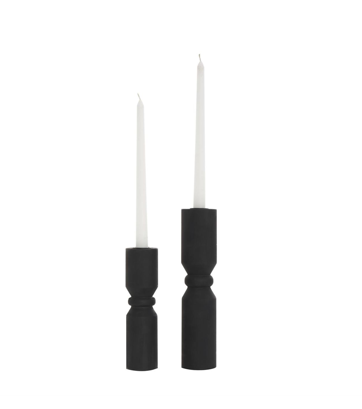 50% off was $21 now $10.5. 8”H, 10”H X 2” set of two BLACK WOOD MINIMALISTIC TAPERED CANDLE HOLDER (sold by the set)