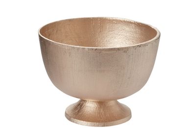 7"H X 9.5" CHAMPAGNE METAL CALEDONIA COMPOTE