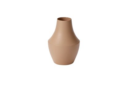 6.5”H X 4.5” TAN METAL PIEDMONT BUDVASE