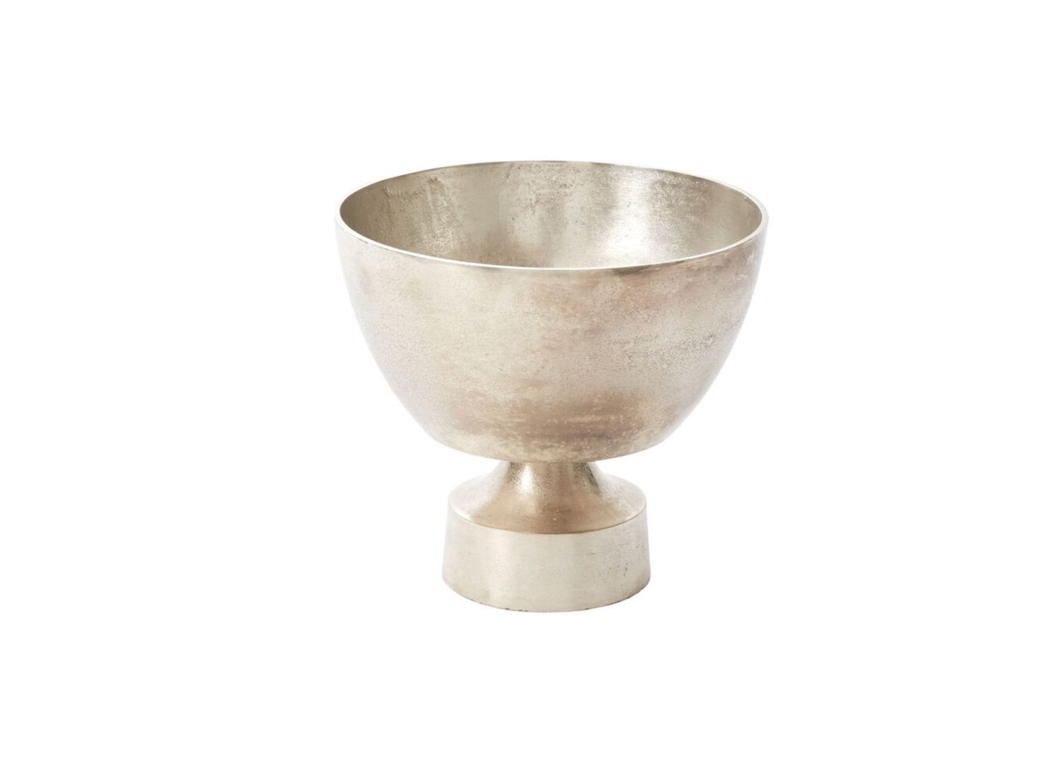 10”H X 11” METAL SILVER MORELAND COMPOTE