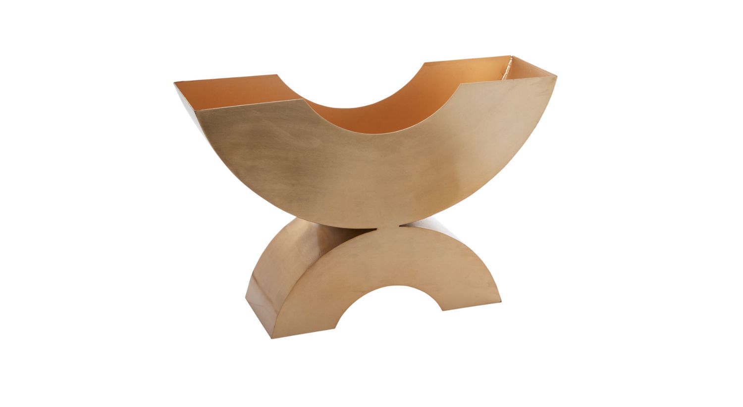 11.25”H X 5.25” X 17.25”L GOLD METAL ALESSA BOAT