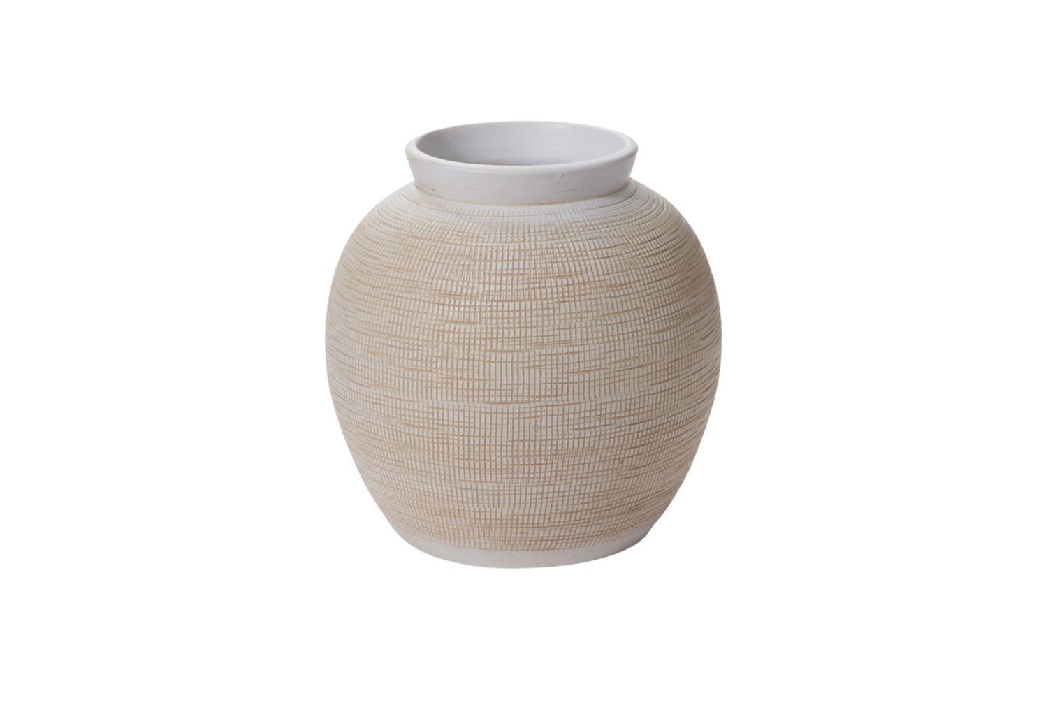 10.75”H X 10.5” WHITE CERAMIC SIROCCO VASE