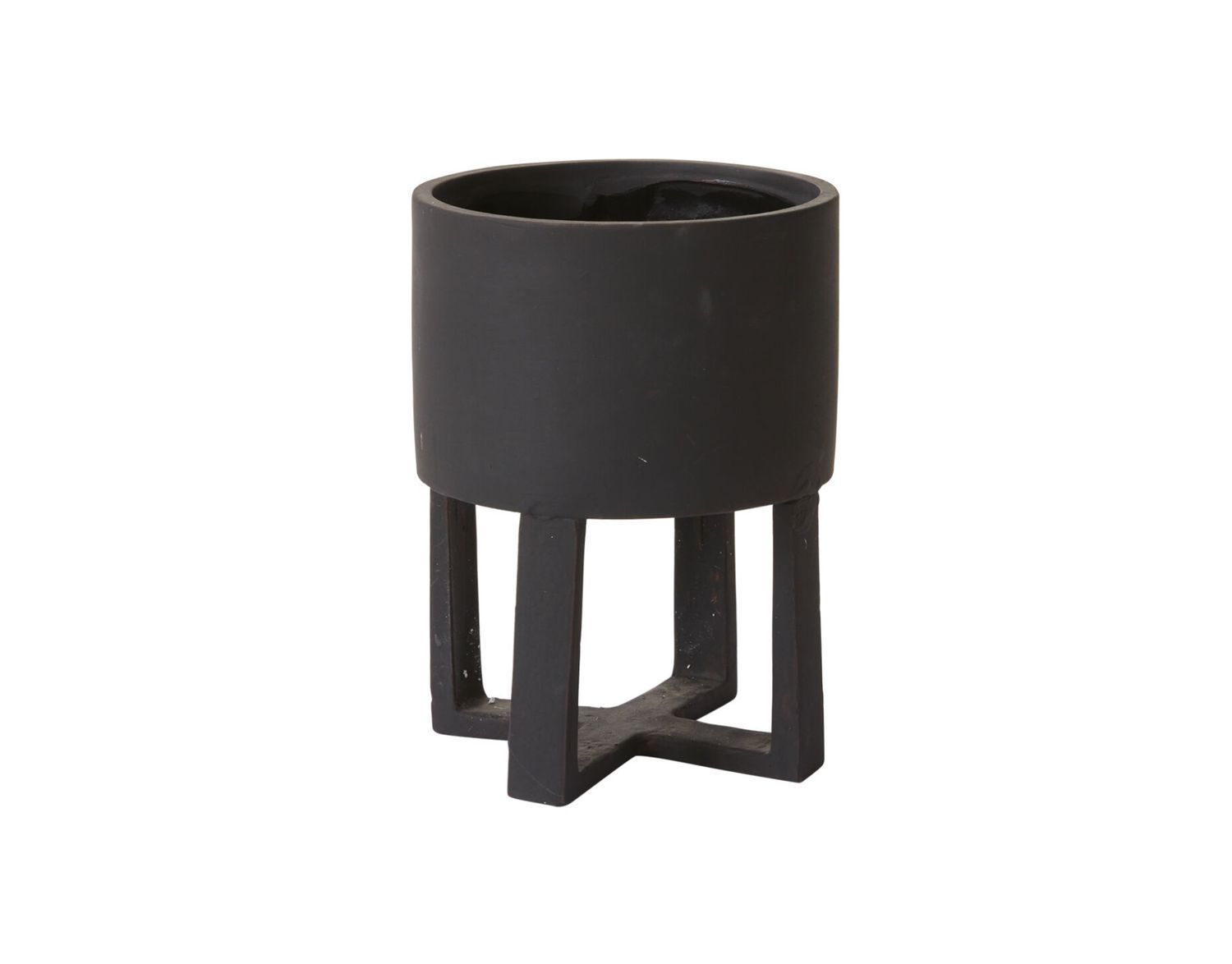 10”H X 7” BLACK CERAMIC SANTURCE FOOTED POT 50% off was $31 now $15.50