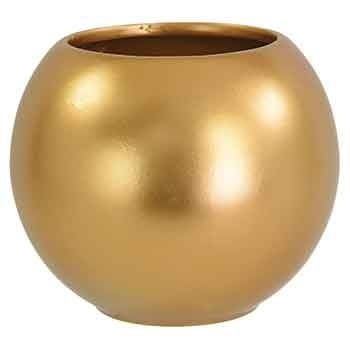 5.25”h x 5.5”d (open 3.25”) GOLD CERAMIC BUBBLE/FISH BOWL MATTE FINISH