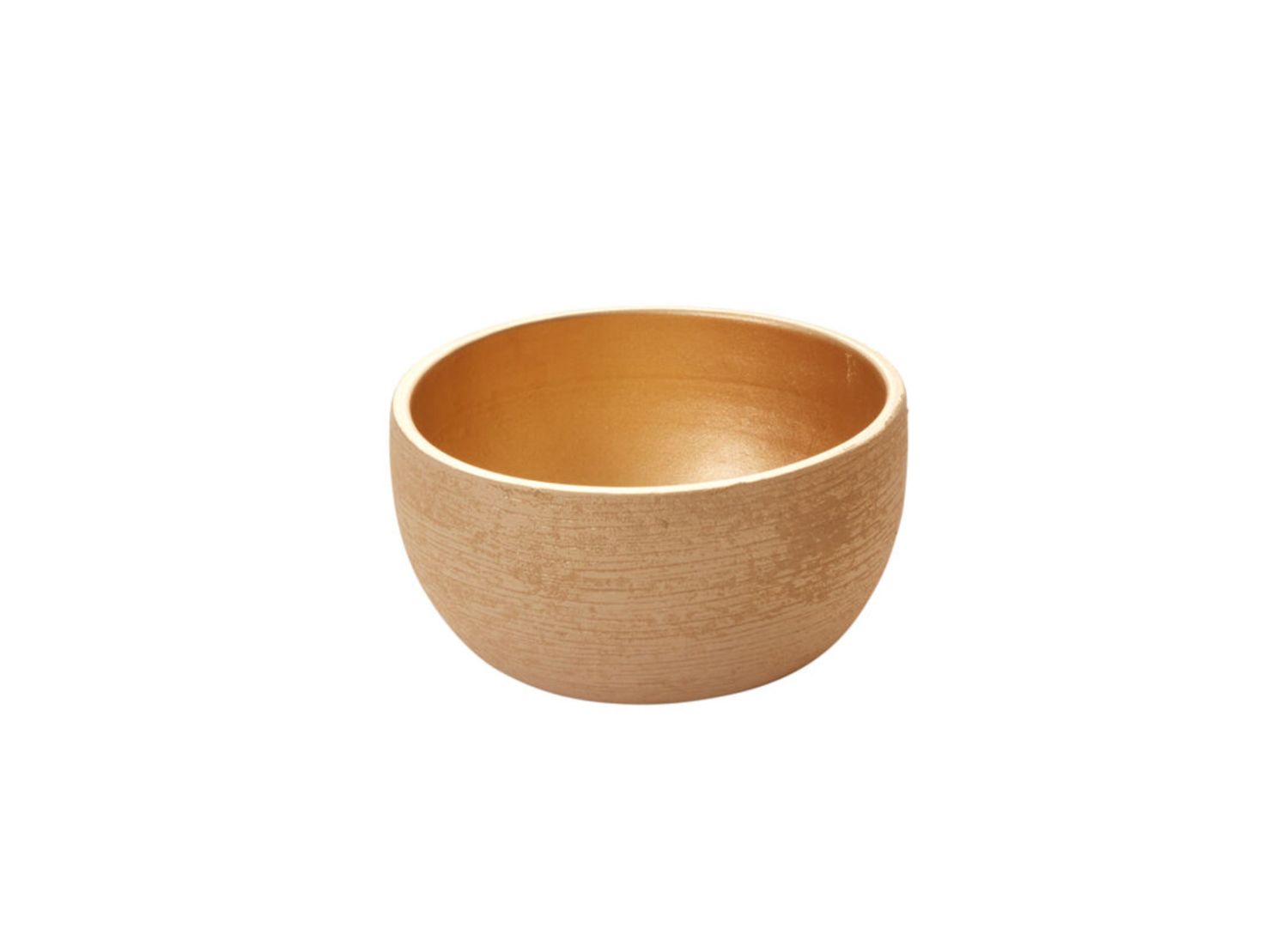 4.5”H X 9” CHAMPAGNE GOLD CERAMIC MICA BOWL VASE