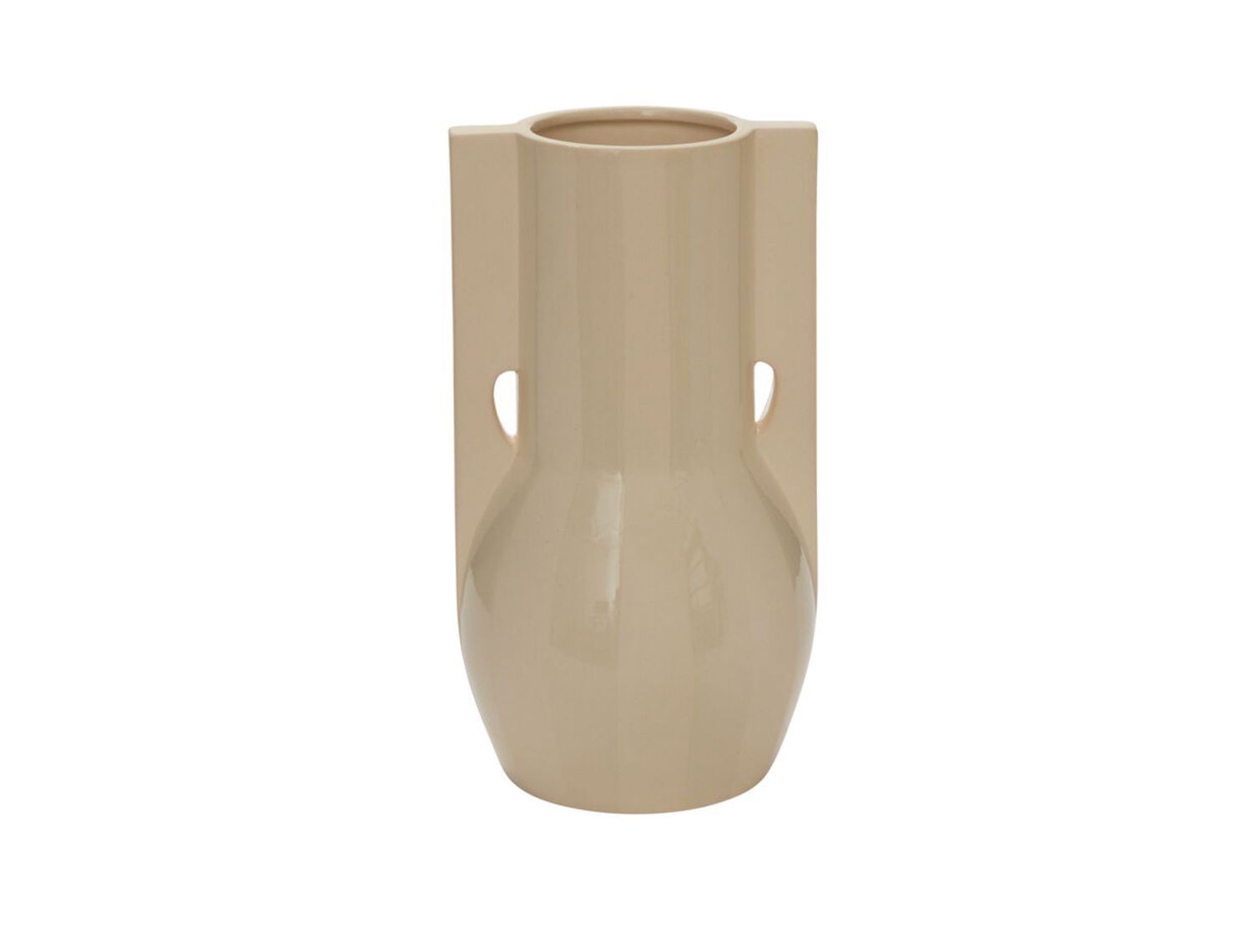 12”H X 6.25” OFF WHITE CERAMIC REPLAY VASE