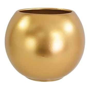 7.5”H X 7.5”D (OPEN 5”) GOLD CERAMIC BUBBLE/FISH BOWL MATTE FINISH