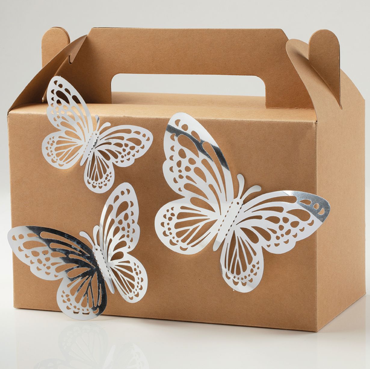 METALLIC BUTTERFLIES 12 pcs, 3" , 4", 4.5" (box not included)