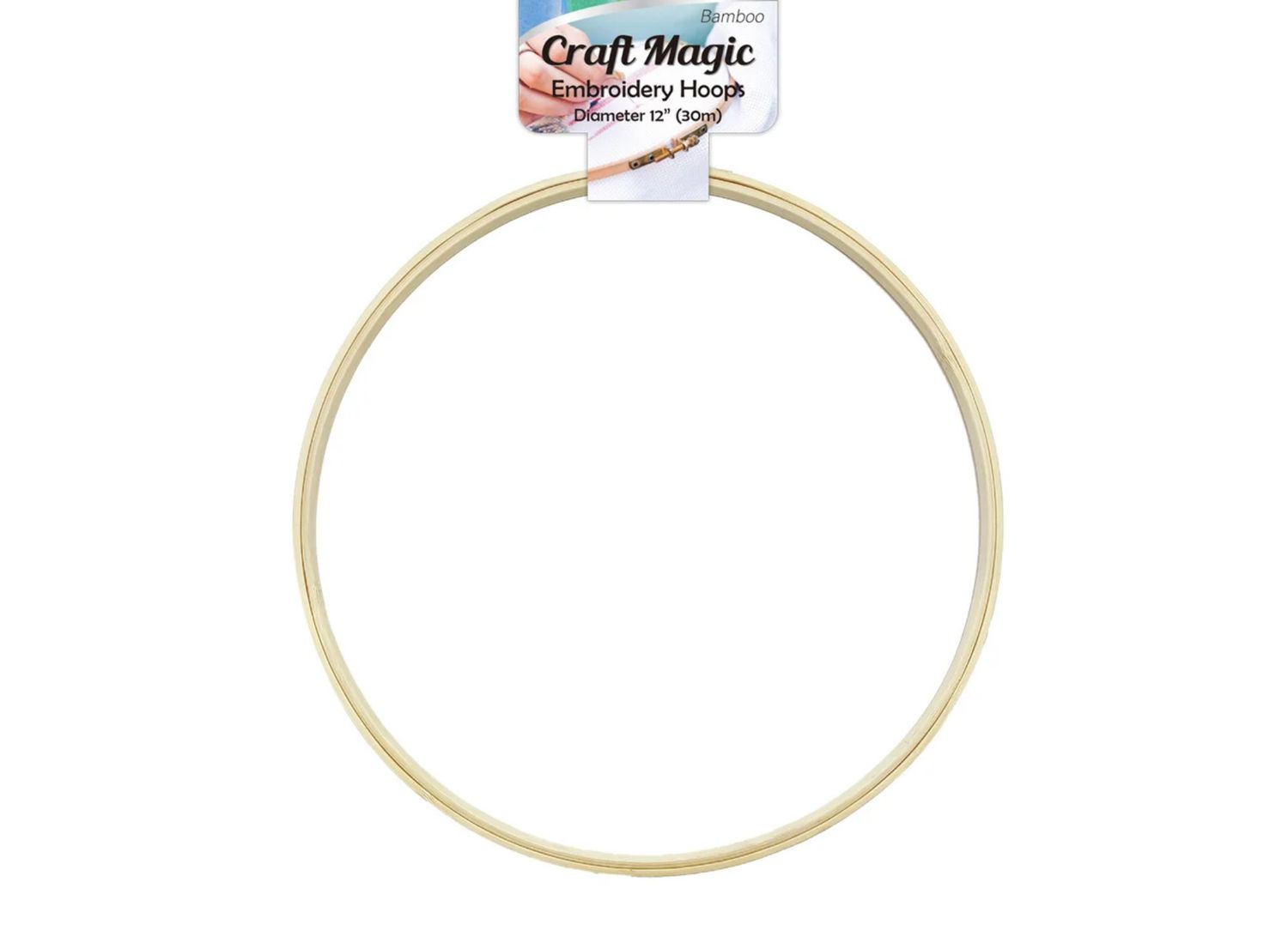 12” BAMBOO EMBROIDERY ROUND FRAME WREATH