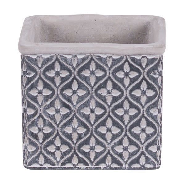 5 X 5" SQUARE GREY CEMENT CONTAINER