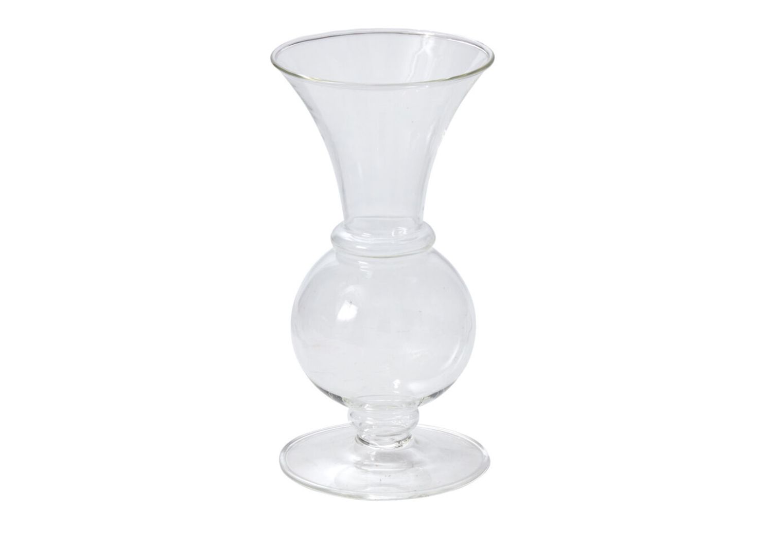 7.75”H X 4” CLEAR GLASS QUEENSLAND BUDVASE