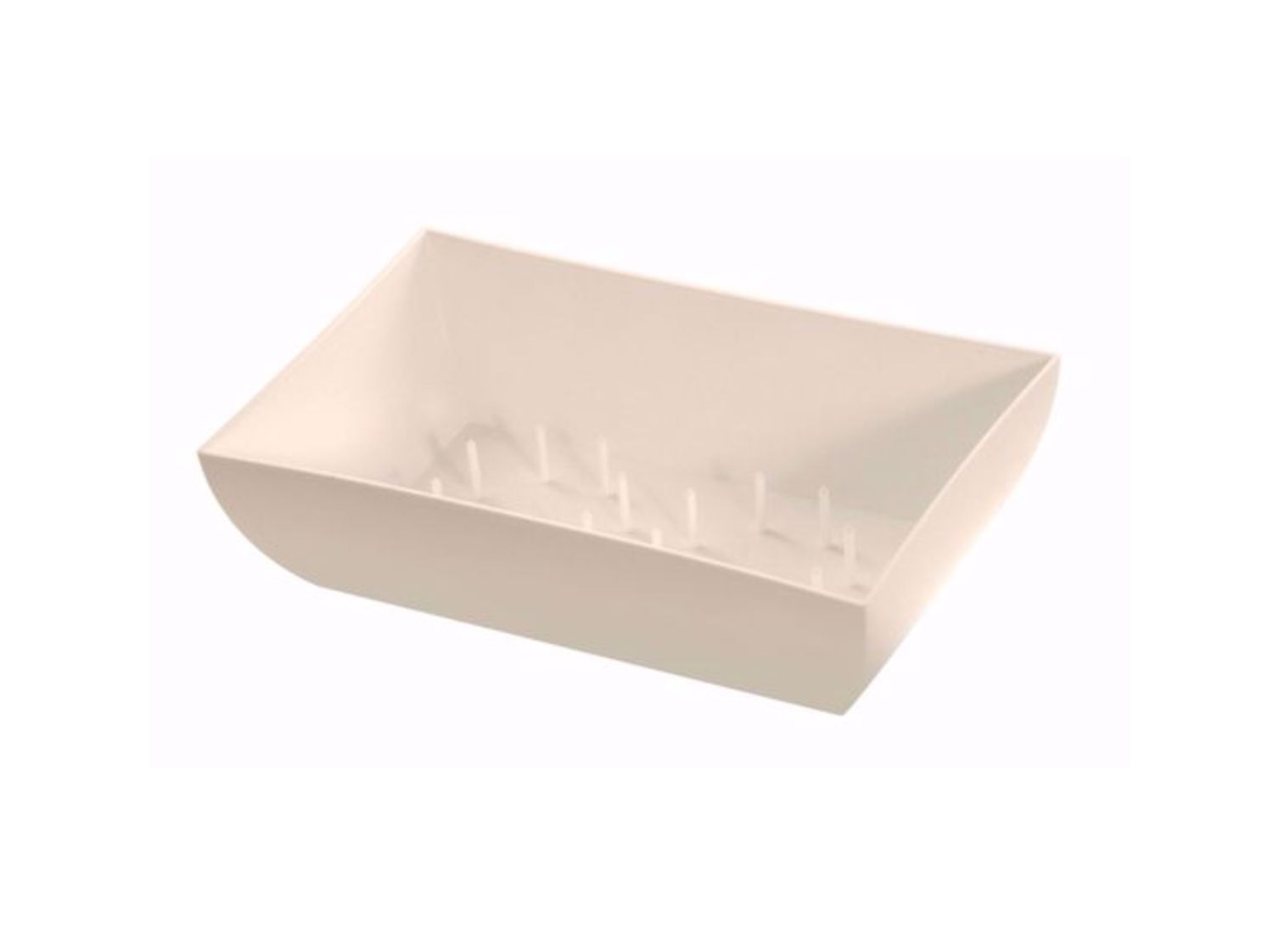 2.5”H X 5.5” X 9.5”L WHITE PLASTIC TAPERED RECTANGLE DISH