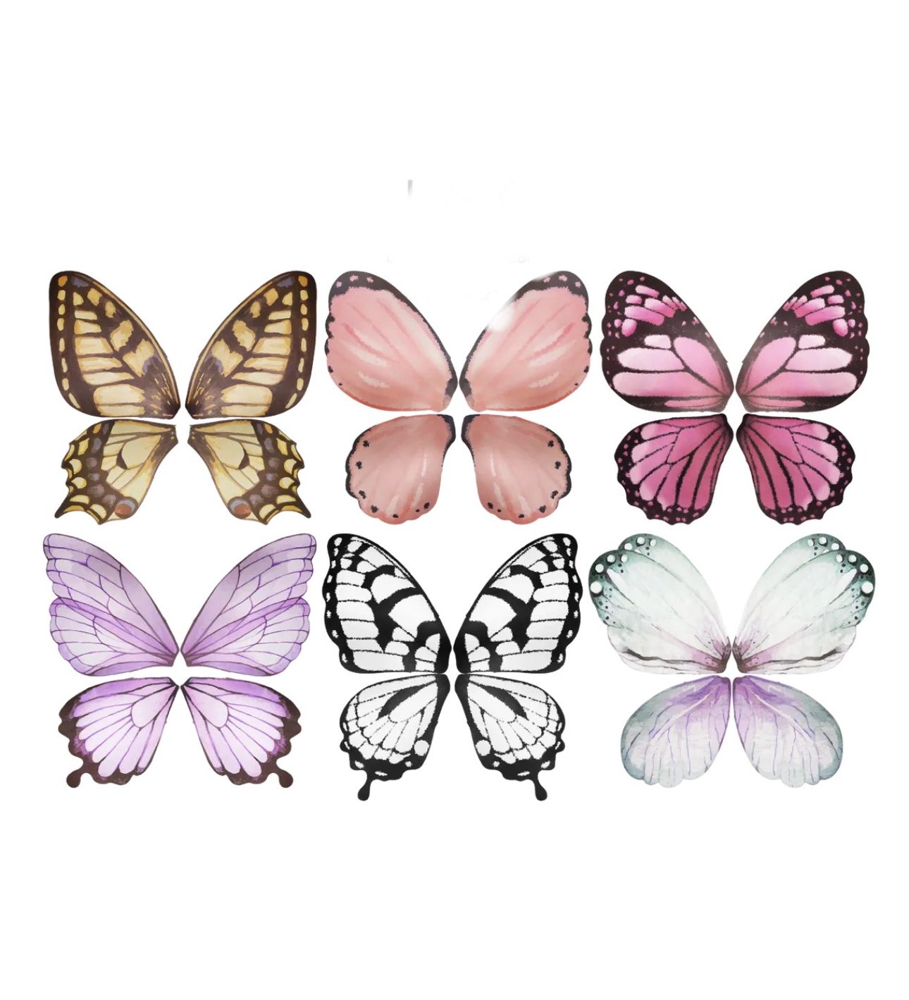 19.5" x 22" BUTTERFLY FLORAL WRAPPING PAPER 12pk (price per each, box has assortment)