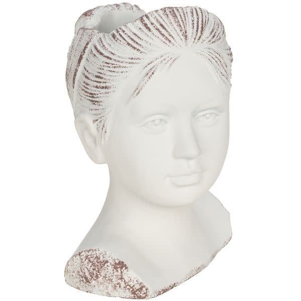 8.25" x 6.5" YOUNG GIRL CONTAINER CEMENT VASE