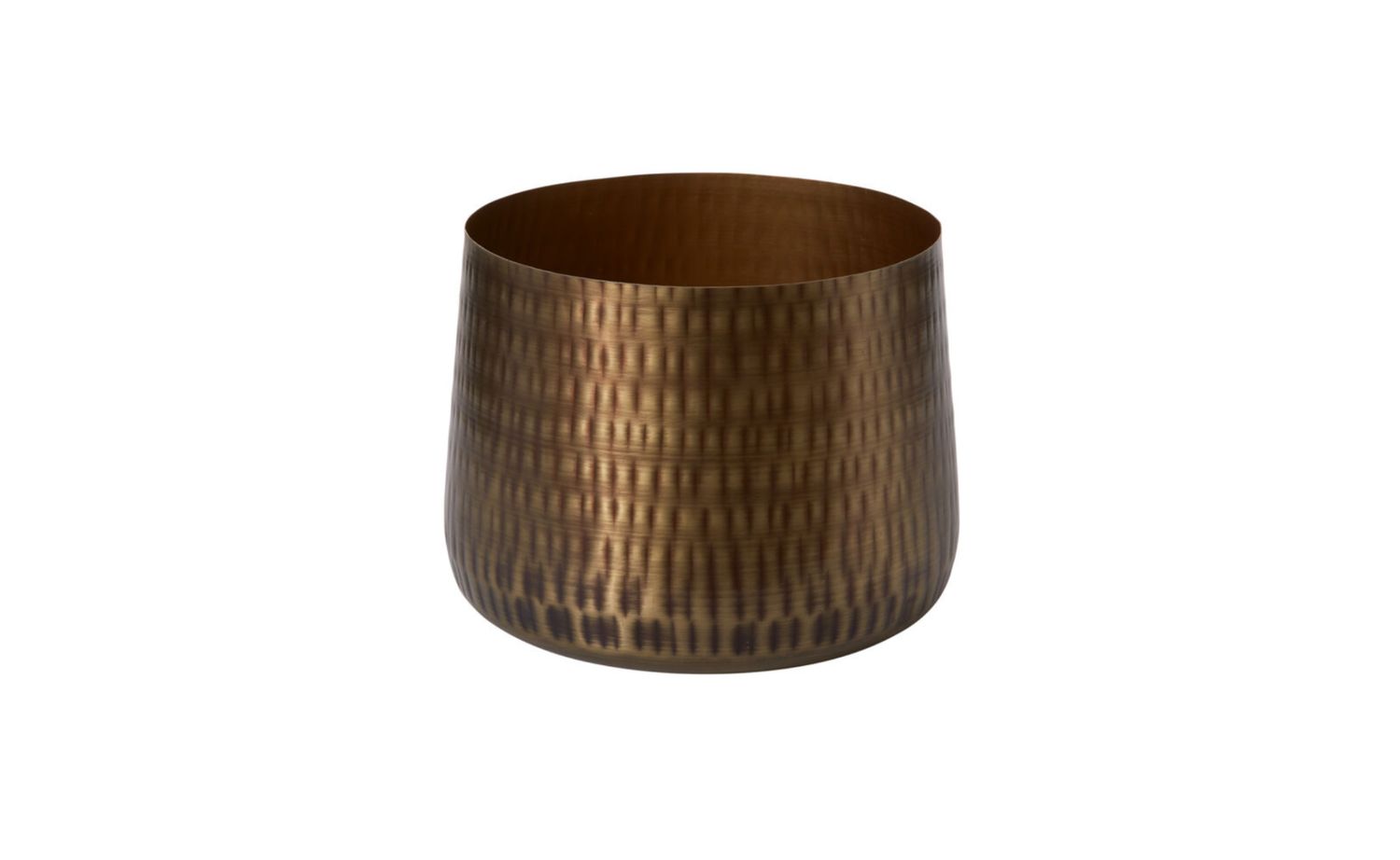 7.5”H X 10” GOLD METAL JARDIN POT