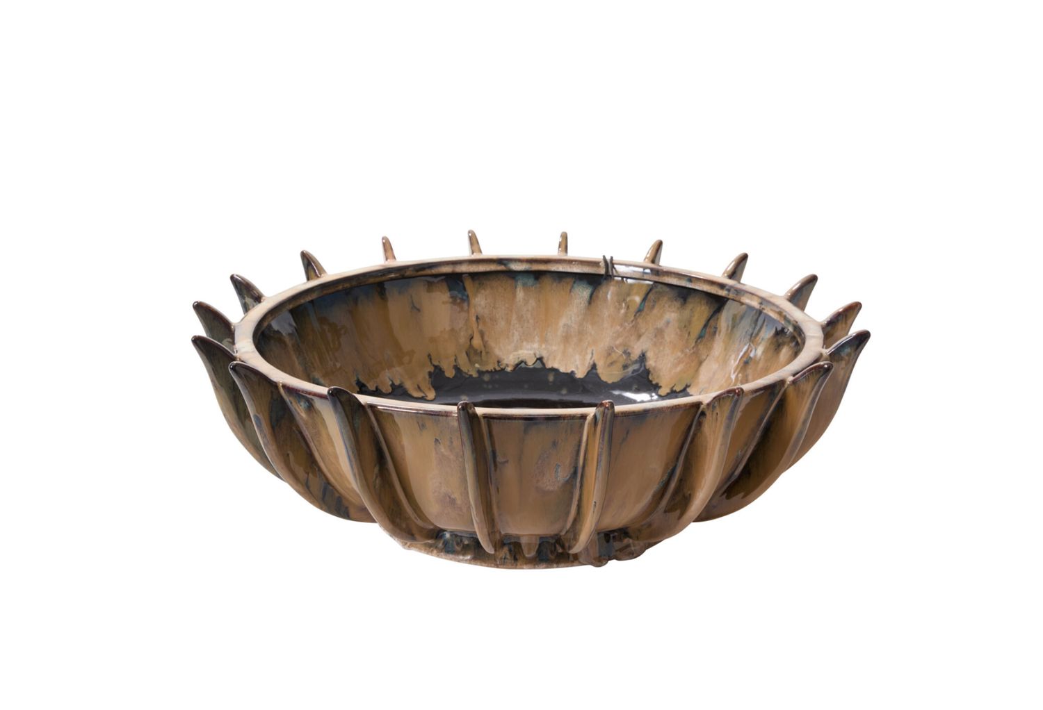 8"H X 23.5” BROWN CERAMIC ILIAD BOWL