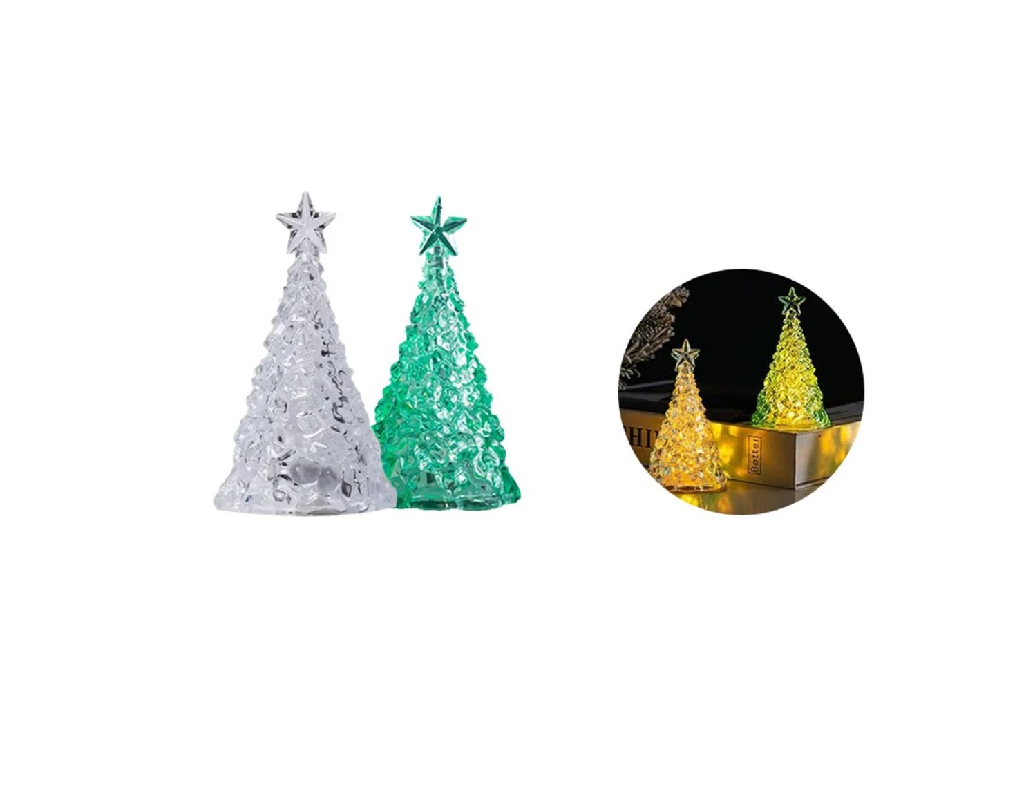 6 INCH LED CRYSTAL TREE (PRICE PER EACH, BOX HAS ASSORTMENT)
