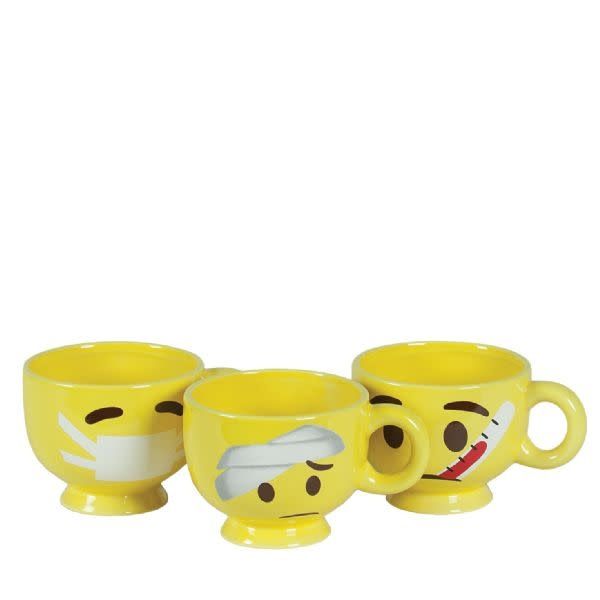 4.25h x 6.25"h x 3.75"  GET WELL CERAMIC EMOJI MUG
