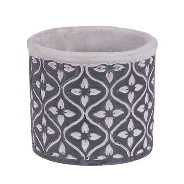 3.25 X 3" ROUND GREY CEMENT CONTAINER