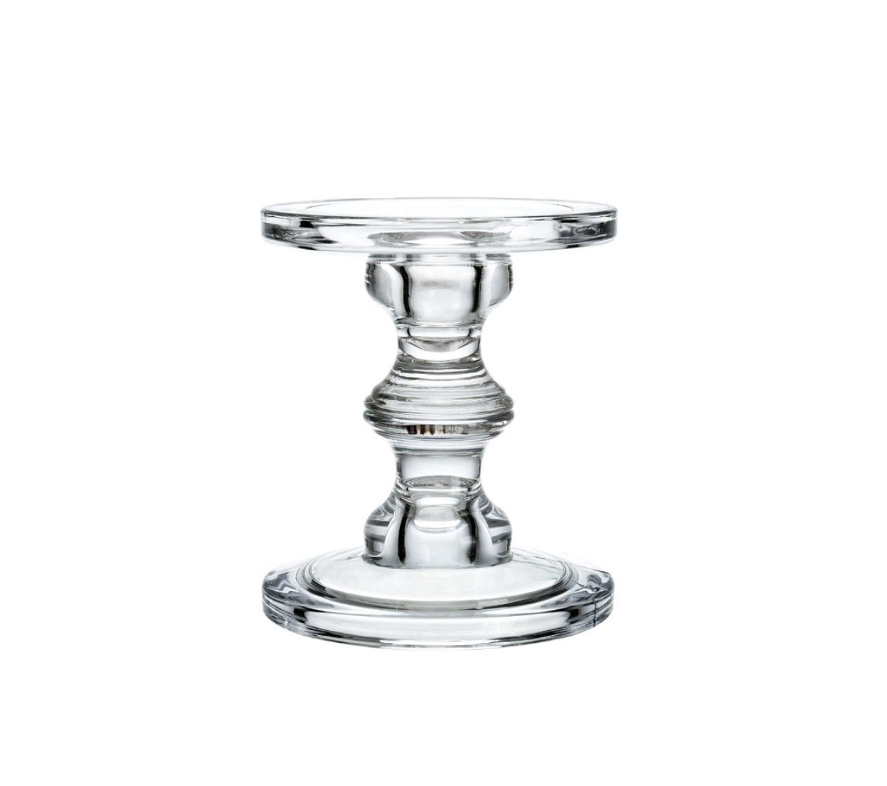 5.25”H X 4.5” CRYSTAL GLASS CANDLEHOLDER FOR PILLAR AND/OR TAPER