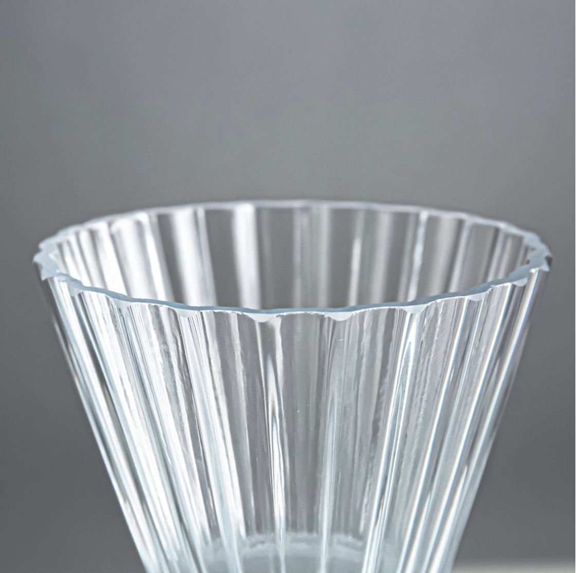 8”H X 3.75” FLUTED CRYSTAL GLASS BELLY VASE