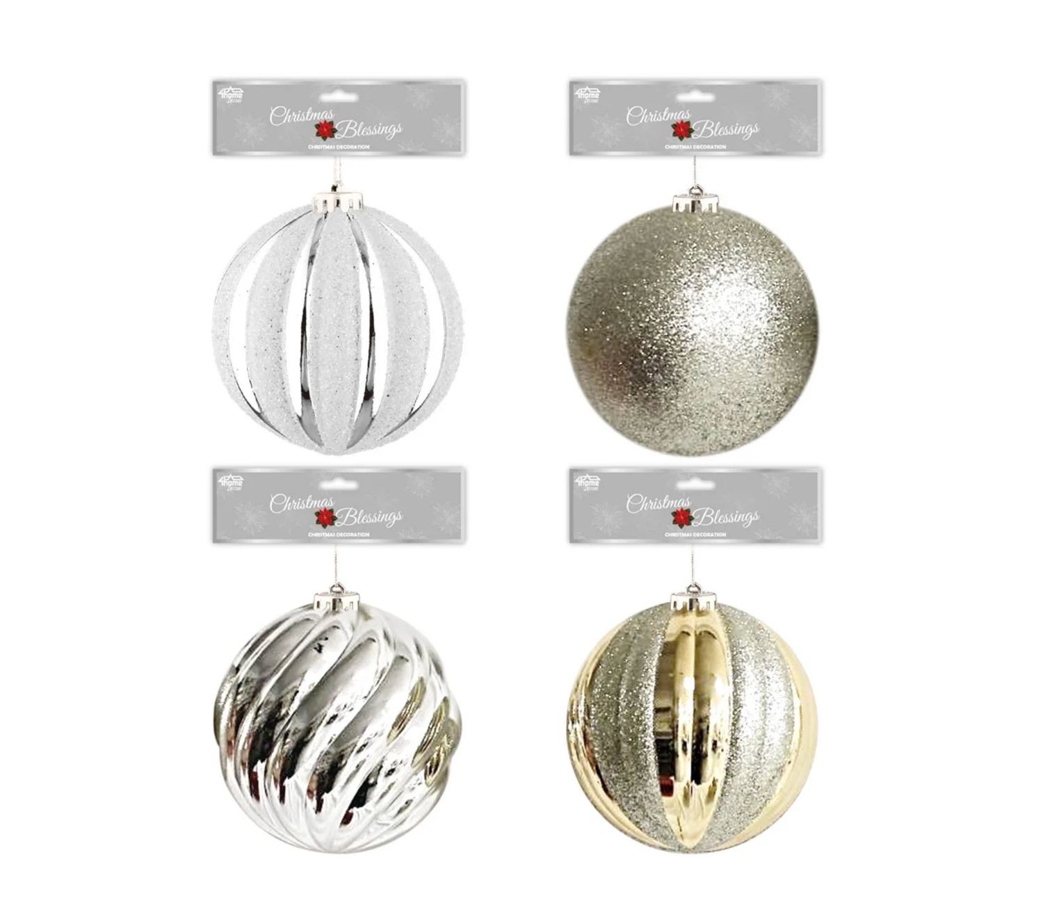 CHRISTMAS BALL ORNAMENT 12CM (PRICE PER PIECE, BOX HAS ASSORTMENT)